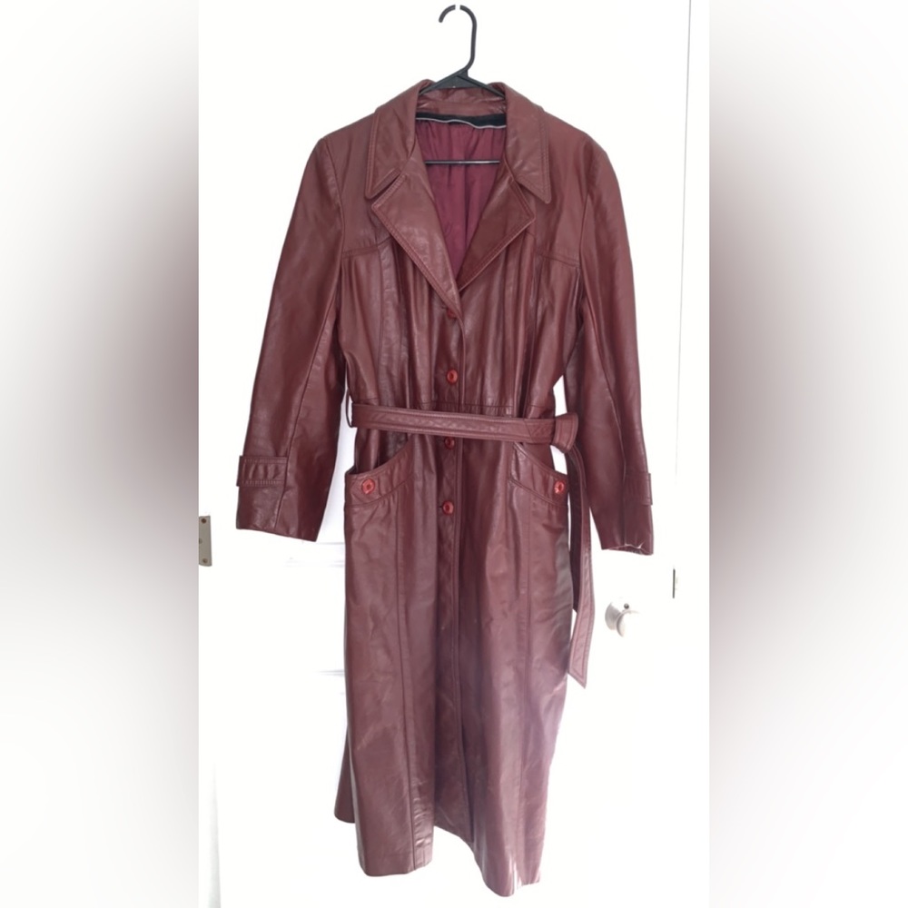 Vintage leather trench coat